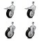 Service Caster 4 Inch Black Polyurethane Swivel 12mm Stem Caster Total Lock Brake SCC, 2PK SCC-TSTTL20S414-PPUB-BLK-M1215-2-S-2 - alternate 4